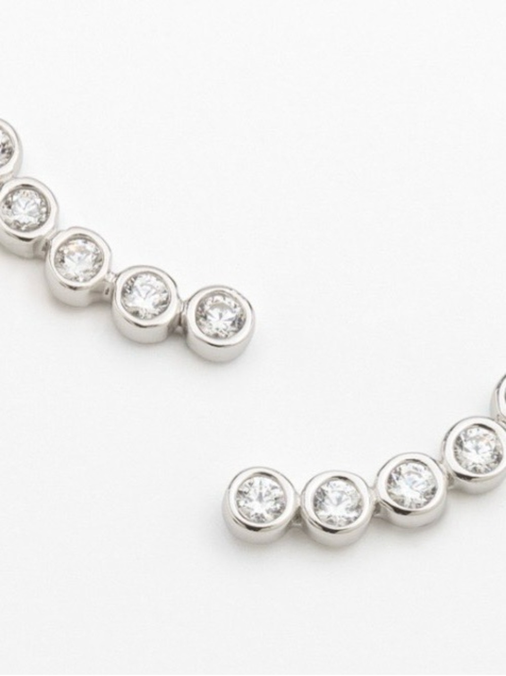 Touchstone Crystal Sterling Silver Clear Zirconia Ear Climbers - Picture 3 of 3